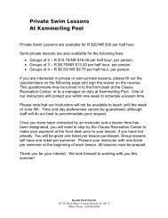 Private Swim Lessons At Kemmerling Pool - Roselle Park District