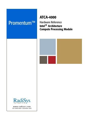 ATCA-4000 Hardware Reference Manual - Radisys