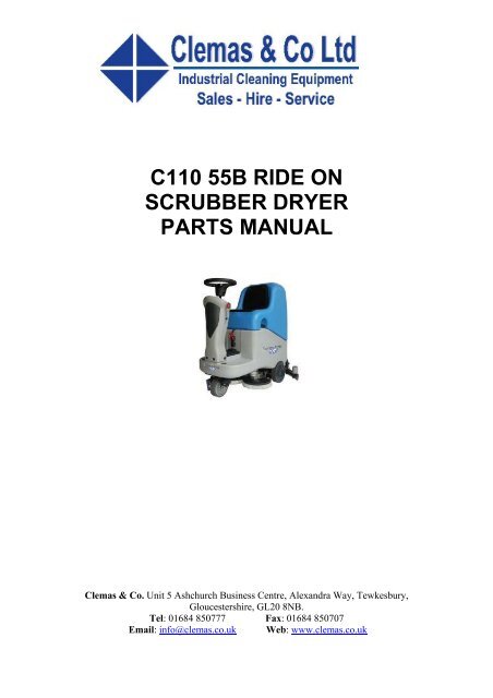 c110 55b ride on scrubber dryer parts manual - Clemas & Co Ltd