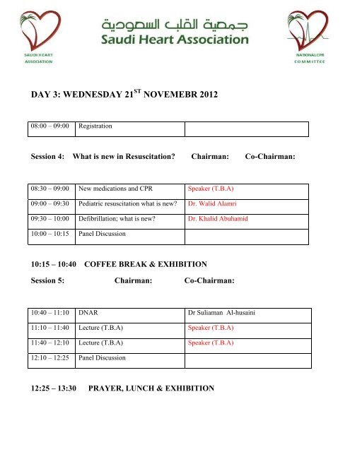 PRELIMINARY DRAFT 1 Saudi Resuscitation Conference Jeddah ...