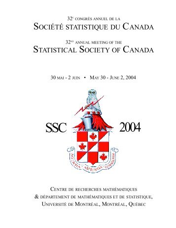 Programme et rÃ©sumÃ©s (pdf) - SociÃ©tÃ© statistique du Canada