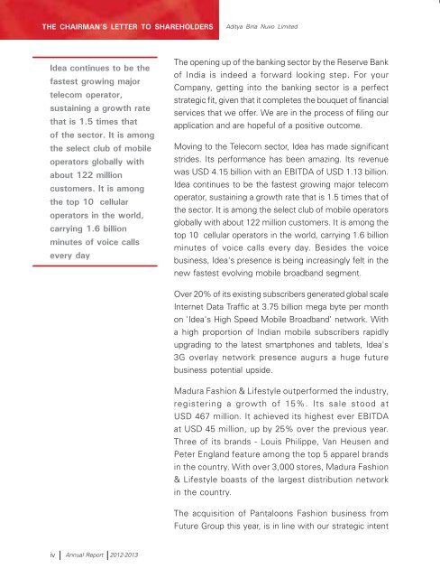 Annual report 2012-2013 - Aditya Birla Nuvo, Ltd