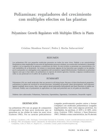 Poliaminas: reguladores del crecimiento con múltiples efectos en ...