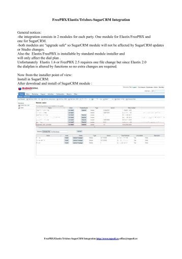 FreePBX/Elastix/Trixbox-SugarCRM Integration ... - SugarForge