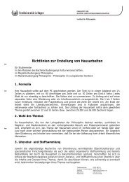 Richtlinien zur Erstellung von Hausarbeiten - FernUniversität in Hagen