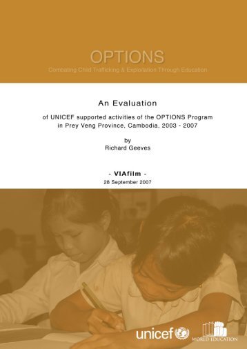 OPTIONS Evaluation of UNICEF-Supported Activities in Prey Veng