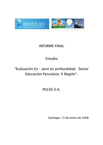 âEvaluaciÃ³n Ex â post en profundidad. Sector EducaciÃ³n Parvularia ...