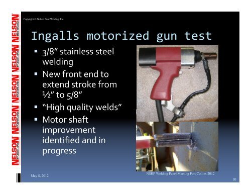 Green Stud Welding Technologies - NSRP