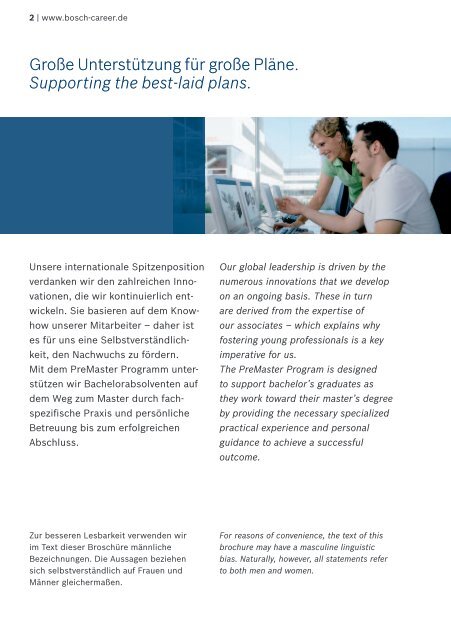 Mit Anlauf zum Mastertitel: Das PreMaster Programm bei Bosch ...