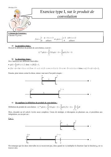 Exercice type I, sur le produit de convolution - ETIS