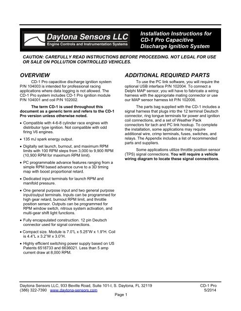 CD-1 Pro Capacitive Discharge Ignition Instructions - Daytona ...