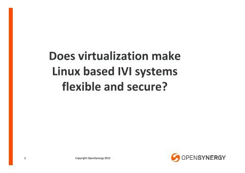 GenIVI Virtualization - The Linux Foundation