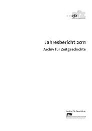 Jahresbericht 2011 - Archiv fÃ¼r Zeitgeschichte der ETH ZÃ¼rich