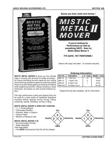 then try Mistic Metal Mover II I - Lenco Welding Accessories Ltd.