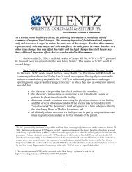 New Codey Law Outpatient Surgical Facility Exception - Wilentz ...