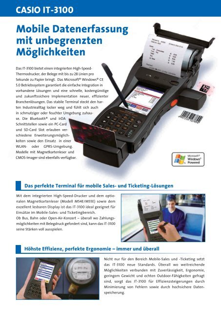 Mobile Datenerfassung mit integriertem Drucker, Imager ... - casio-b2b