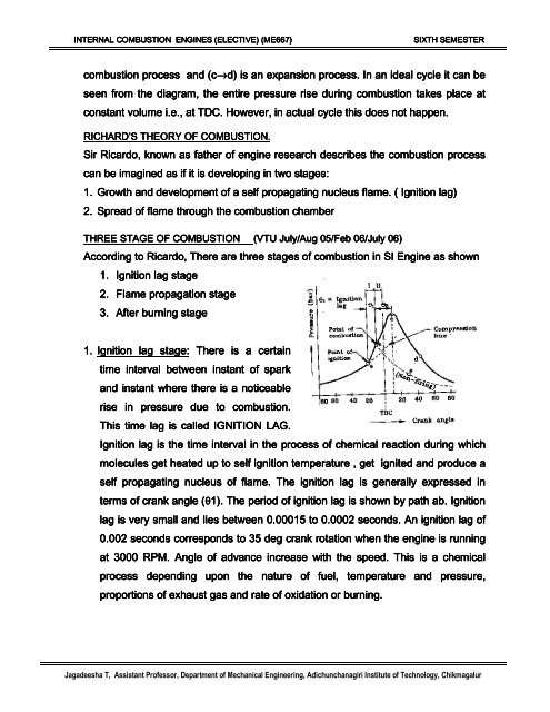 combustion process in si engines - National Institute of Technology