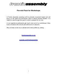 Pre-visit Pack for Workshops - Frantic Assembly