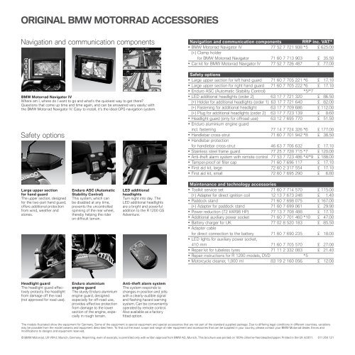 original bmw motorrad accessories - Barrie Robson Motorcycles