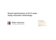 Sound optimisation of hi-fi racks using resonator ... - Finite Elemente