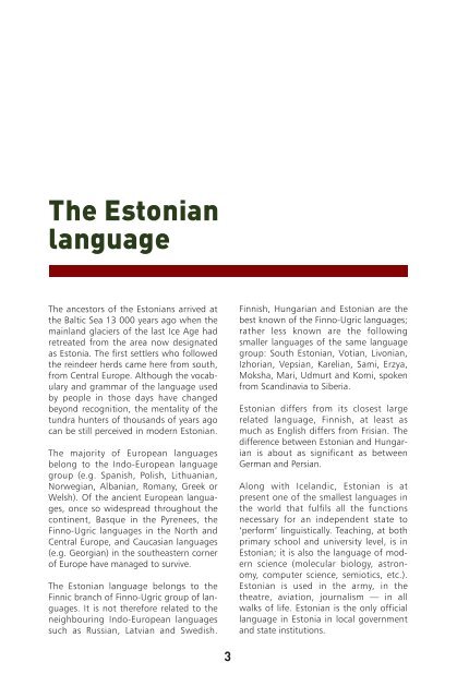 ESTONIAN LANGUAGE