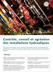 ContrÃ´le, conseil et agrÃ©ation des installations hydrauliques - Vivaqua