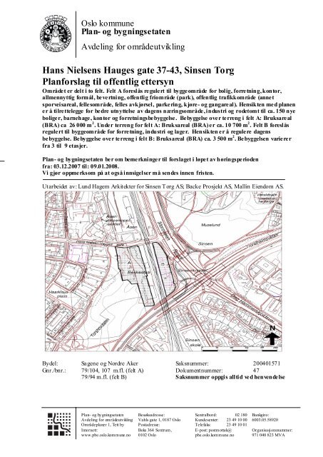 Hans Nielsens Hauges gate 37-43, Sinsen Torg Planforslag til ...