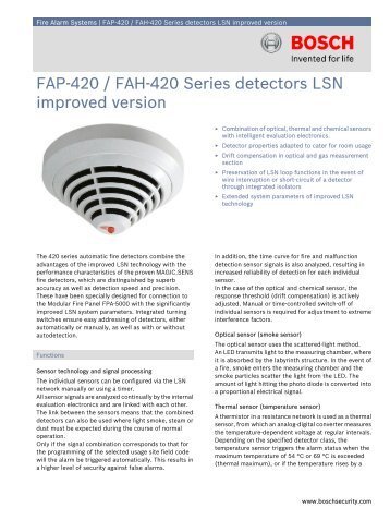FAP-420 / FAH-420 Series detectors LSN ... - Alarmes Tucano