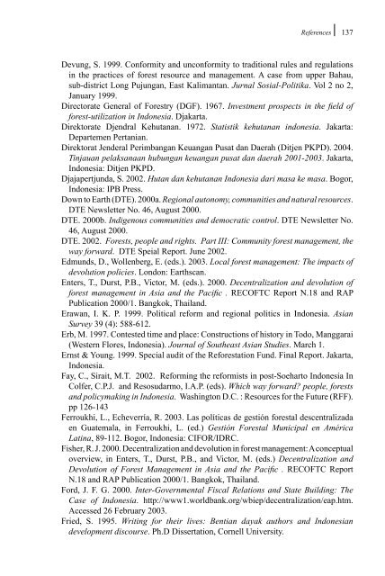 Decentralization of Forest Administration in Indonesia, Implications ...