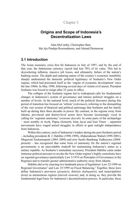 Decentralization of Forest Administration in Indonesia, Implications ...