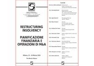 restructuring insolvency pianificazione finanziaria e operazioni di m&a