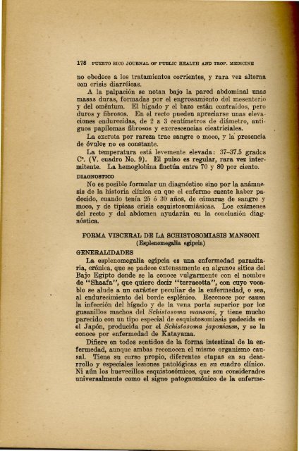 El Aspecto Clinico de la Esquistosomiasis de Manson