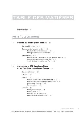 table des matières - Pearson