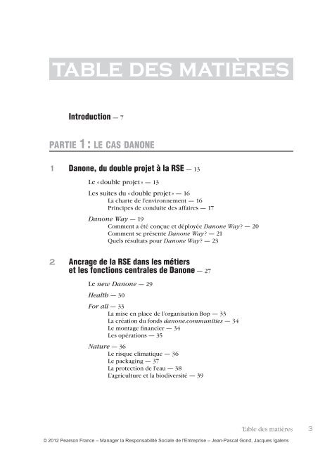 table des matières - Pearson