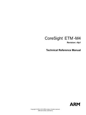 CoreSight ETM -M4 - ARM Information Center