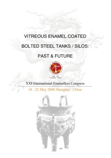 Vitreous Enamel Coated Bolted Steel Tanks / Silos: Past & Future