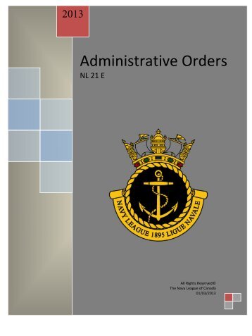 Administrative Orders - The Navy League of Canada