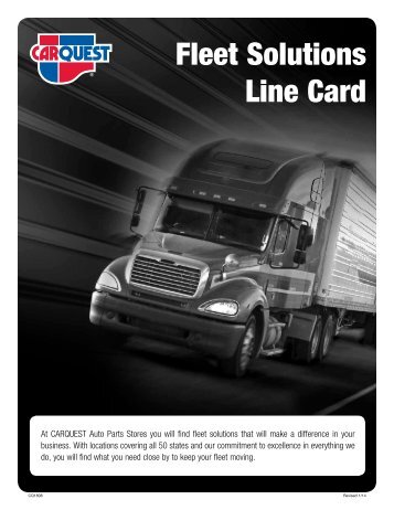 Fleet Solutions Line Card - CARQUEST Auto Parts