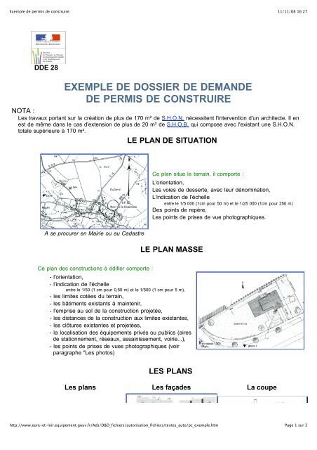 Exemple de permis de construire