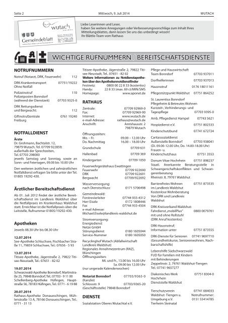 Mitteilungsblatt2013-14.pdf - der Gemeinde Wutach