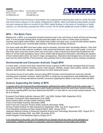 BPA - Northwest Food Processors Association