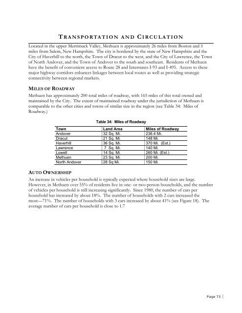 City of Methuen Master Plan