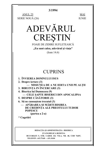 ADEVÄRUL CREÅTIN