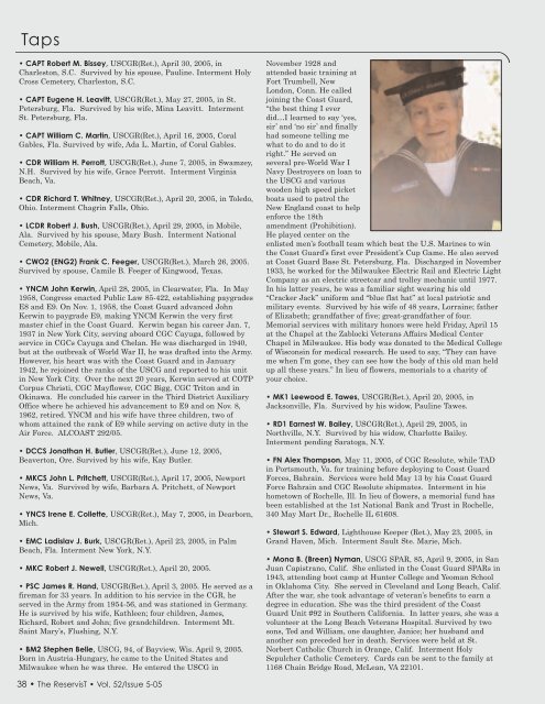 Vol. 52, Issue 05-2005 - U.S. Coast Guard