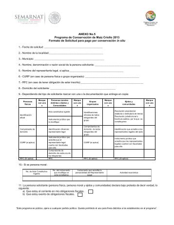 Anexo 5 Formato de convocatoria PROMAC 2013 - Conanp