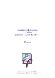 Journées du Patrimoine - 2001 - Itinéraire « Au fil des idées » Fleurus