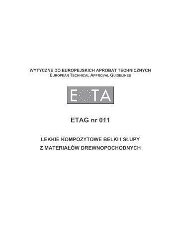 ETAG nr 011 - Dokumenty Unii Europejskiej - Instytut Techniki ...