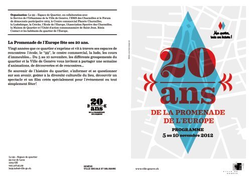 La Promenade de l'Europe fÃªte ses 20 ans. - Ville de GenÃ¨ve