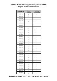 030462 PF PflichtÃ¼bung aus Europarecht 2011W Mag.Dr. Suzan ...
