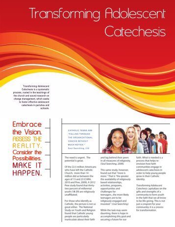 Transforming Adolescent Catechesis brochure - NCCL